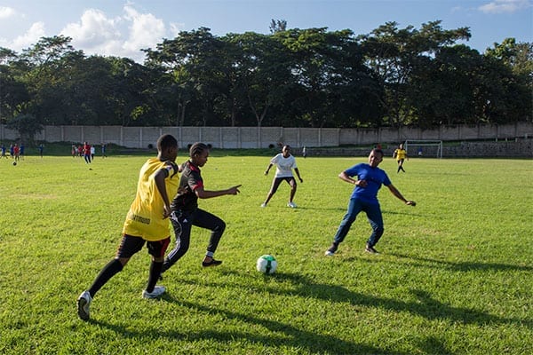 Doing it for the Girls: Female students take to the field at Smith Secondary Campus.