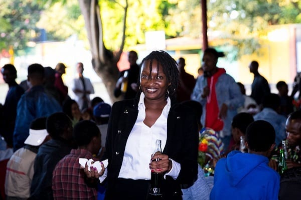 Arafa Returns to School: 2017 Alumni, Arafa enjoying the reunion dinner after addressing current students.