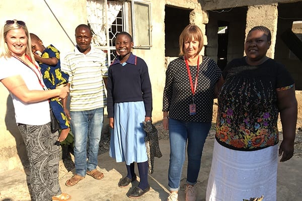 Feeling at home: Margo and Tara (friend and fellow visitor), visit Christina and her family at home.