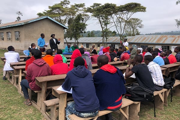 St Jude’s Support: Current Form 6 student Lotoishe who also addressed the community seminar with village leaders, elders, parents and students in attendance.