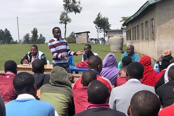 St Jude’s Support: Current Form 6 student Lotoishe who also addressed the community seminar with village leaders, elders, parents and students in attendance.